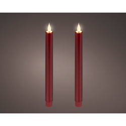Bougie LED blanc chaud bordeaux 24