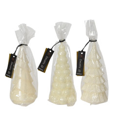 Bougie sapin blanc laine Ø 8 x 16