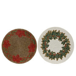 Set de table de Noêl en perles de verre Ø 35 cm DECORIS