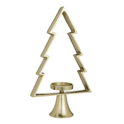 Porte-Bougie Sapin Mukayle Or – Décoration Noël Féérique