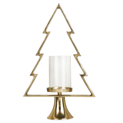 Porte-Bougie Sapin Mukayle Doré – Déco de Noël Élégante