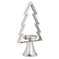 Porte-Bougie Sapin Argenté – Décoration de Noël Élégante