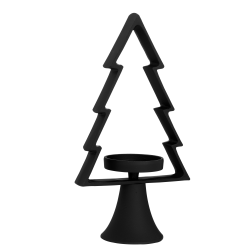 Porte-Bougie Sapin Noir – Décoration de Noël Moderne
