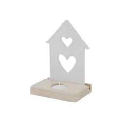 Porte-Bougie Maison Bekily Blanc Bois – Ambiance Chaleureuse