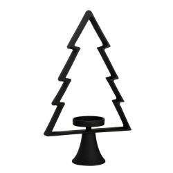 Porte-Bougie Sapin Mukayle Noir – Décoration Élégante de Noël