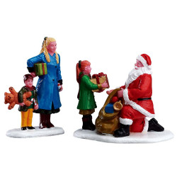 Figurine cadeaux du Père Noël 2 pièces LEMAX