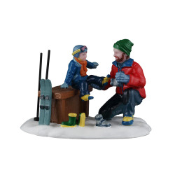 Figurine journée de ski entre père et fils LEMAX