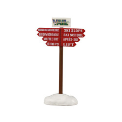 Figurine panneau de piste de ski LEMAX