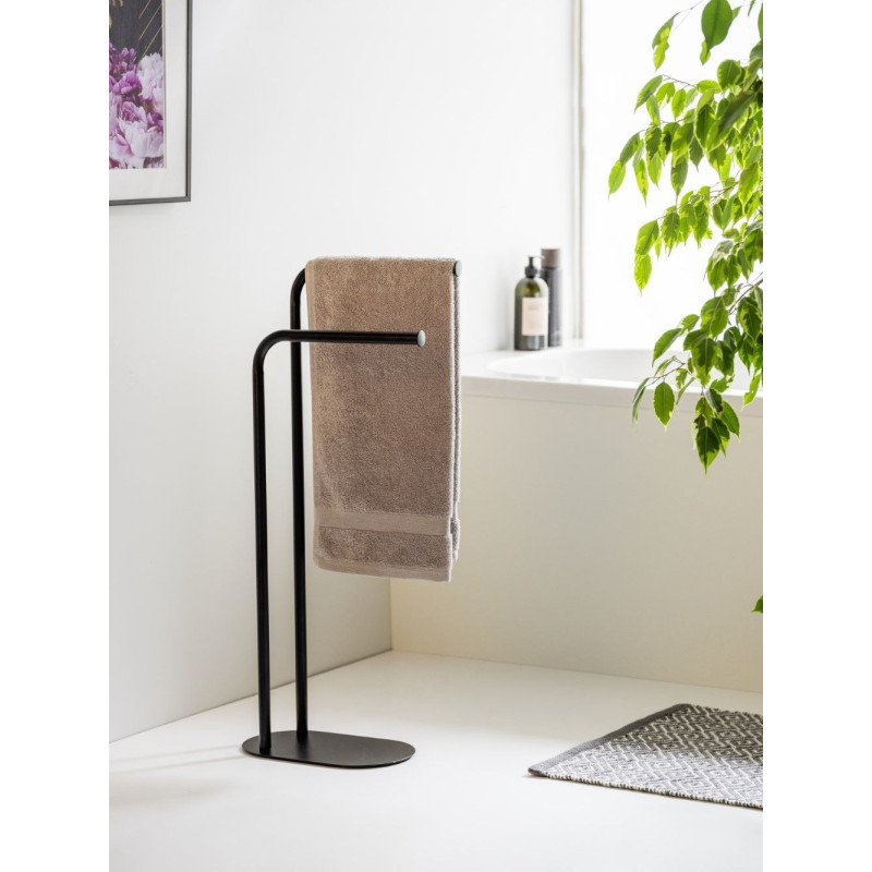 Porte-serviette Levante Noir – Rangement élégant et mobile