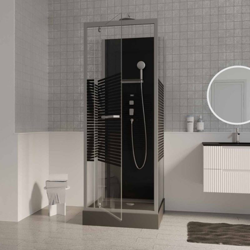 Cabine de douche Study 2 carrée 70 x 70 x 215 cm AURLANE