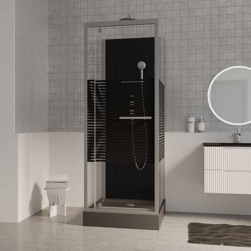 Cabine de douche Study 2 carrée 90 x 90 x 215 cm AURLANE