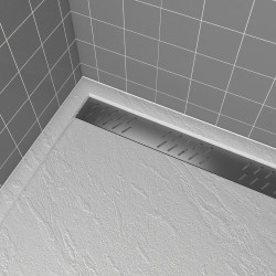 Grille de caniveau pour receveur de douche gun metal 80 cm AURLANE