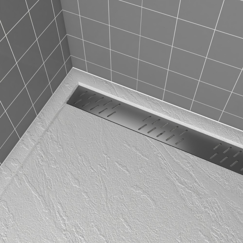 Grille de caniveau pour receveur de douche gun metal 80 cm AURLANE