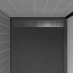 Grille de caniveau pour receveur de douche gun metal 80 cm AURLANE