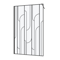 Paroi de douche Art Déco Arrondie noir mat 120 x 195 cm AURLANE