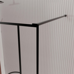 Paroi de douche Art Déco Arrondie noir mat 120 x 195 cm AURLANE