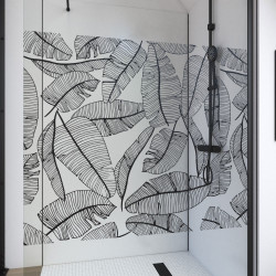 Paroi de douche Jungle noire 120 x 195 cm AURLANE