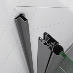 Profilé de fixation mural pour paroi de douche pivotante Parma 2 chrome 200 cm AURLANE