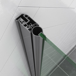 Profilé de fixation mural pour paroi de douche pivotante Parma 2 chrome 200 cm AURLANE