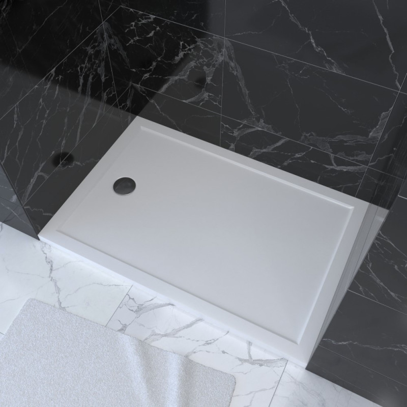 Receveur de douche extra-plat blanc 80 x 120 cm AURLANE