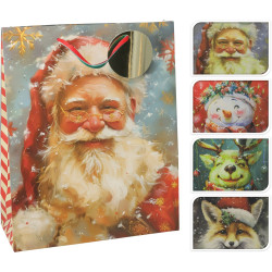 Sac cadeau de Noël en papier 10 x 26 x 32 cm