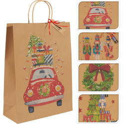 Sac cadeau de Noël en papier 10 x 30 x 40 cm
