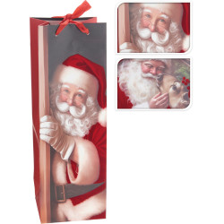 Sac cadeau Père Noël en papier 10 x 12 x 32 cm