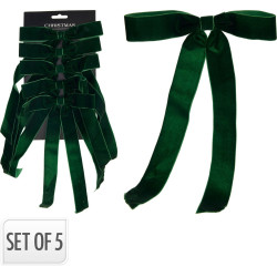 Set de nœuds en polyester vert 29 cm 5 pièces