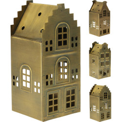 Photophore en aluminium maison laiton antique 7