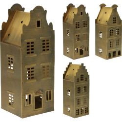 Photophore en aluminium maison laiton antique 9