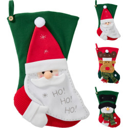 Chaussette de Noël en polyester à suspendre 44 cm