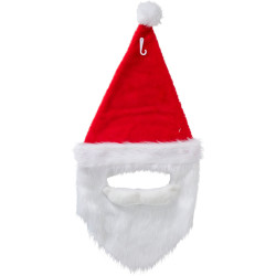 Bonnet de Noël avec barbe en polyester