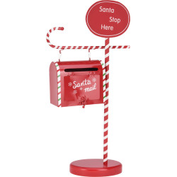 Boîte aux lettres de Noël blanche et rouge 24