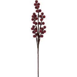 Branche de baies rouges givrées 38 cm