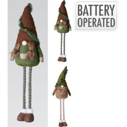 Gnome avec jambes télescopiques en polyester LED 24 x 16 x 90 cm