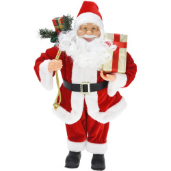Figurine de Père Noël avec cadeau 60 cm