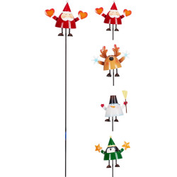 Figurine de Noël sur pique 12 x 7 x 60 cm