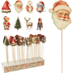 Figurine de Noël sur pique 10 x 30 cm
