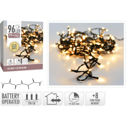 Guirlande intérieure et extérieure 8 fonctions 96 LED blanc chaud extra 7 m