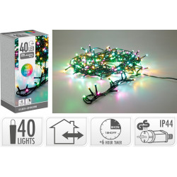 Guirlande intérieure et extérieure 8 fonctions 40 LED multicouleur 3 m