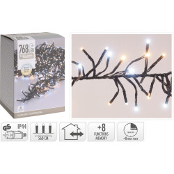 Guirlande grappe intérieure et extérieure 8 fonctions 768 LED blanc et blanc chaud 5