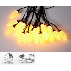 Guirlande de Noël extérieure LED blanc chaud diamant 10 m