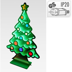 Sapin de Noël néon LED multicouleur 111 x 180 cm