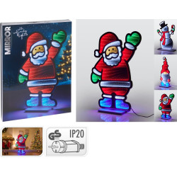 Miroir de Noël infinity LED multicouleur 45 cm