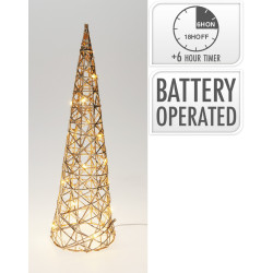 Cône champagne LED blanc chaud Ø 12 x 40 cm
