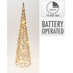 Cône champagne LED blanc chaud Ø 16 x 60 cm
