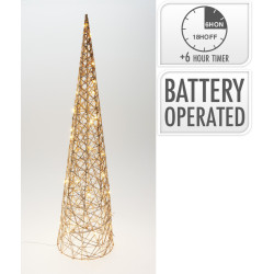 Cône champagne LED blanc chaud Ø 20 x 80 cm