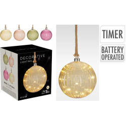Boule en verre à suspendre LED blanc chaud Ø 14 cm