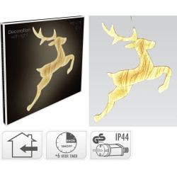 Renne en tissu pailleté LED blanc chaud 79 x 73 cm