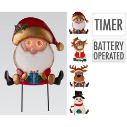 Piquet de jardin de Noël LED 43 cm